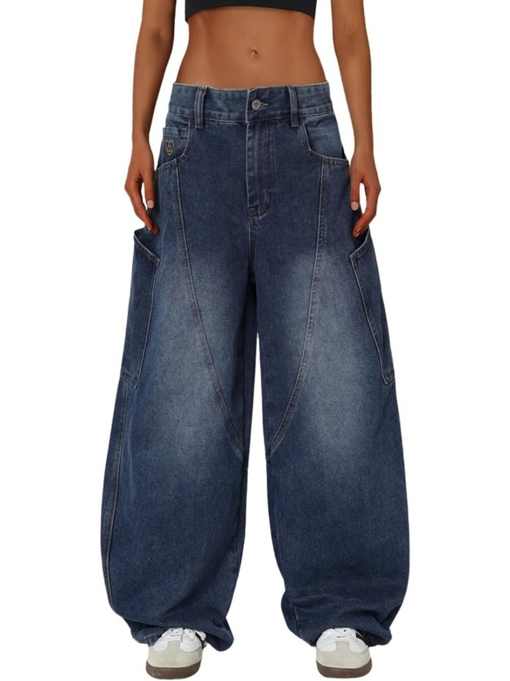 Aelfric Eden Mens Jeans Big Pocket Barrel Pants Loose Oversized Baggy Wide Leg